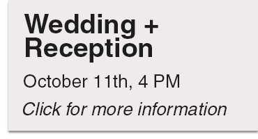 Wedding + Reception plaque